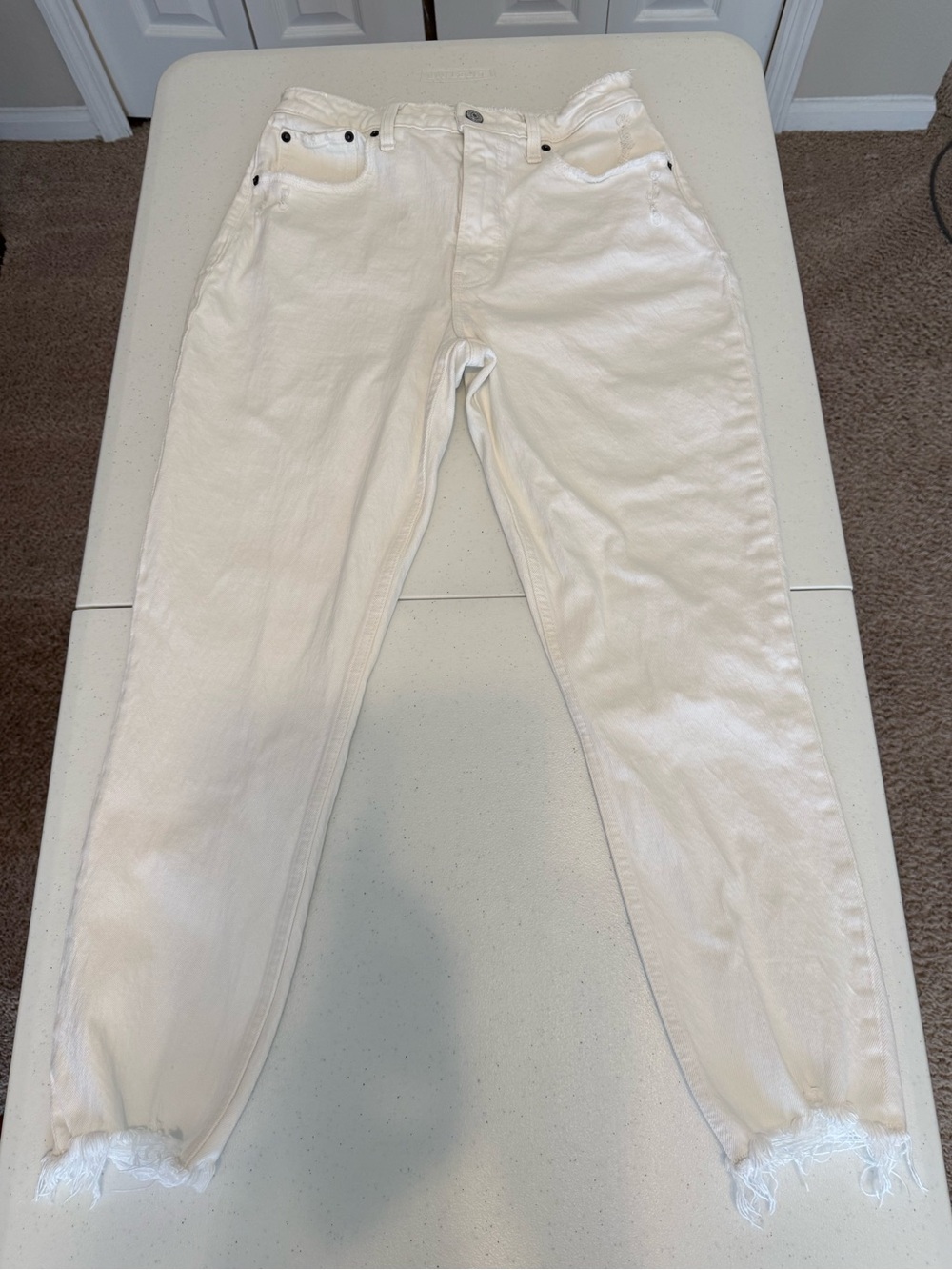 Abercrombie & Fitch White Skinny High Rise Jeans - Curve Love